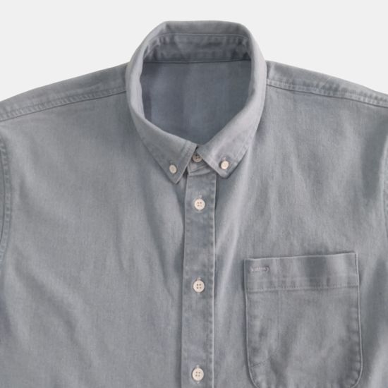 男のための新しいデザインのハイエンドデニム半袖シャツ