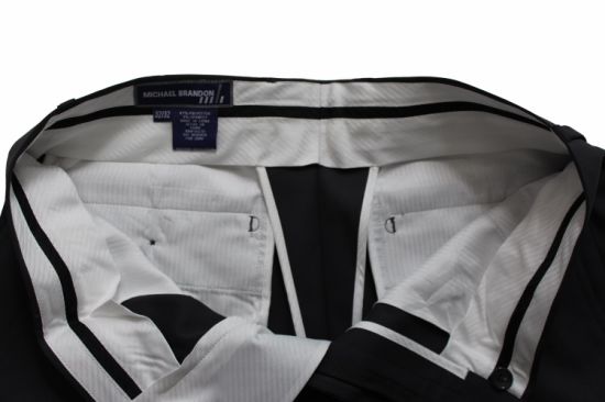 黒と白のストライプフォーマルパンツスーツビジネススーツパンツ