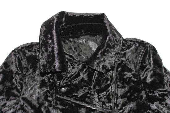 女性のための純粋な色の黒のベルベットの魅力的なジャケット